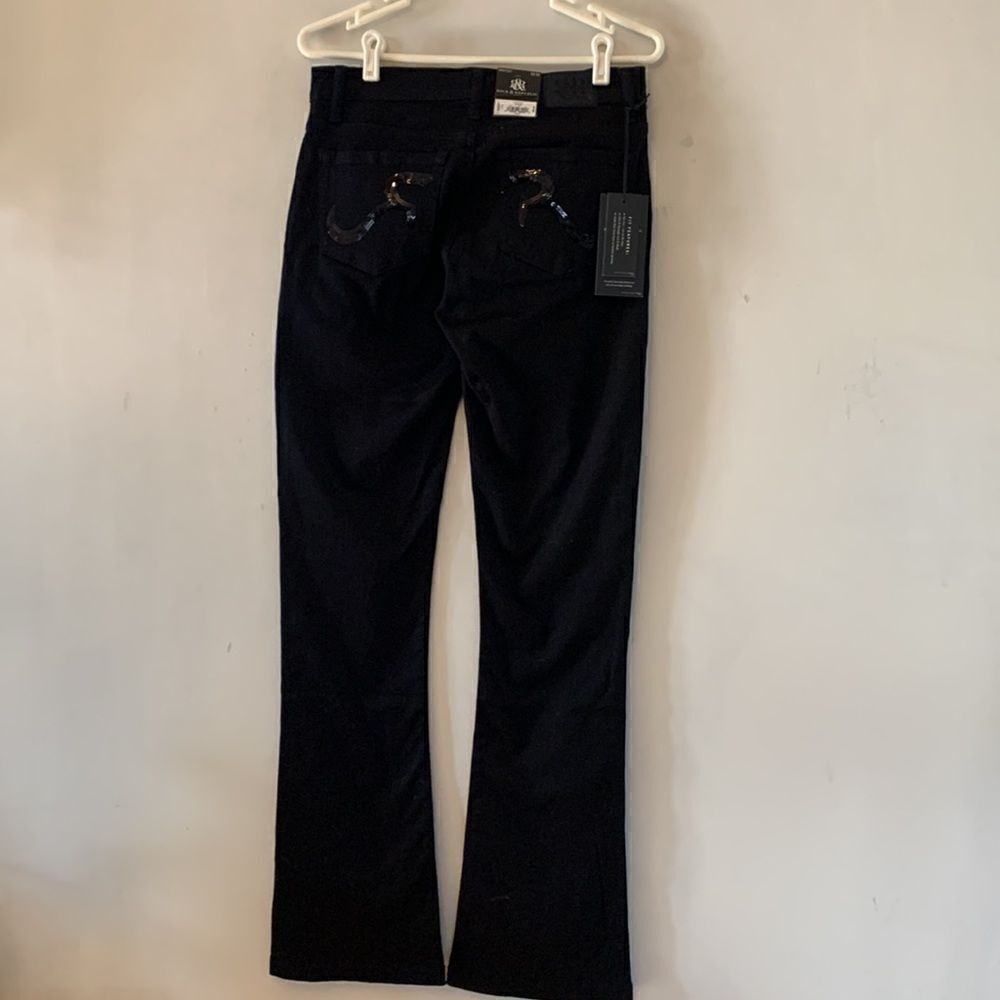 Rock & Republic black low rise bootcut jeans Size 10 NWT - Picture 4 of 9